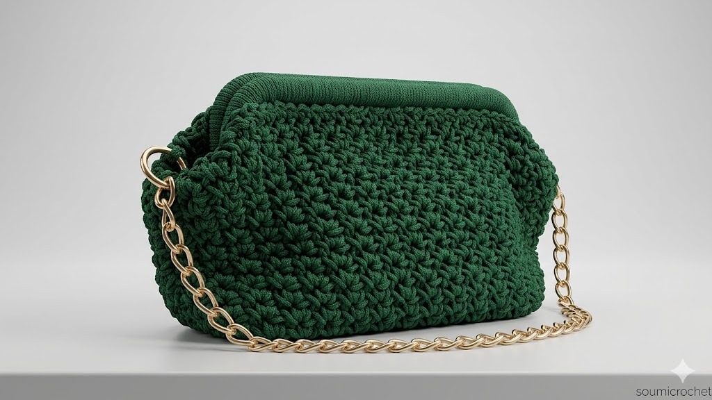 Green handmade bag